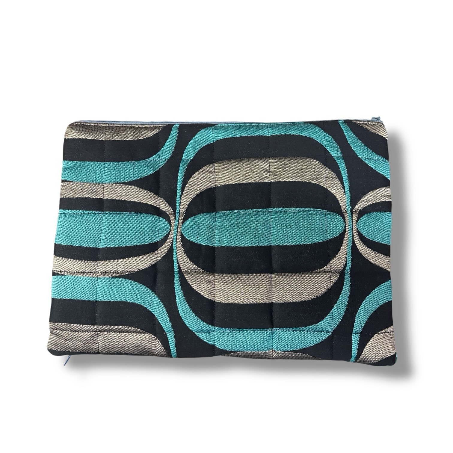 Small Teal and Gold Art Deco Laptop Case