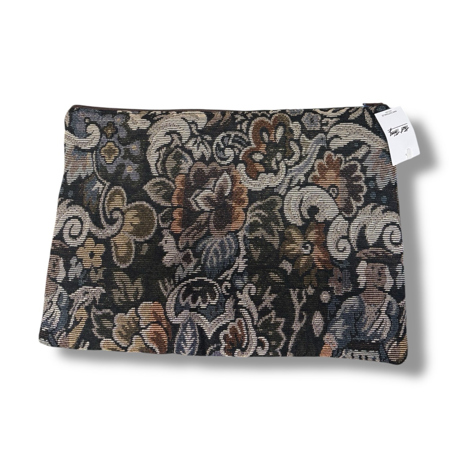 Small Grey Floral Leaf Laptop Case